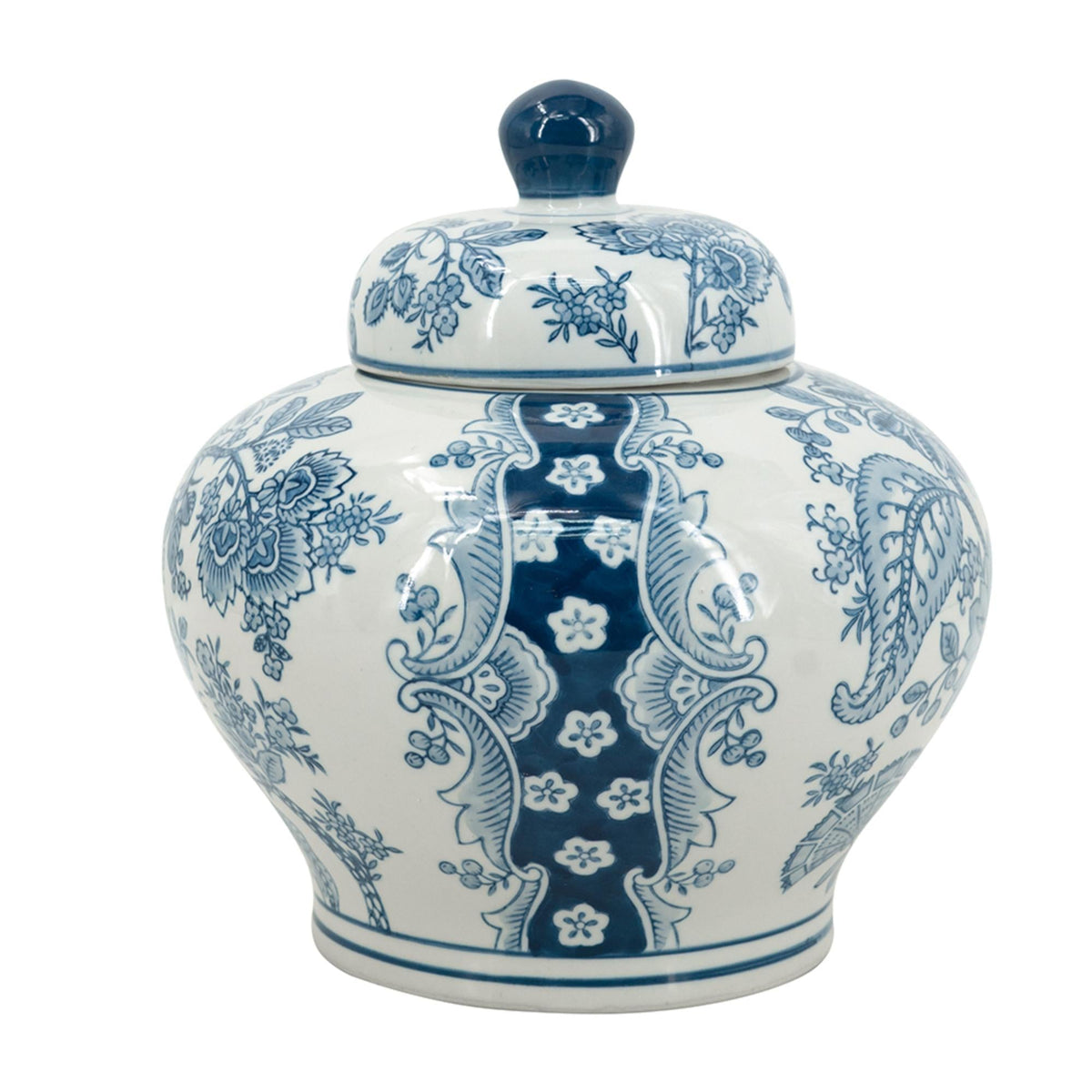 Porcelain Blue and White Lidded Jar