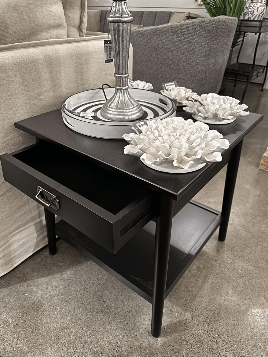 Provence Bedside Table - Black