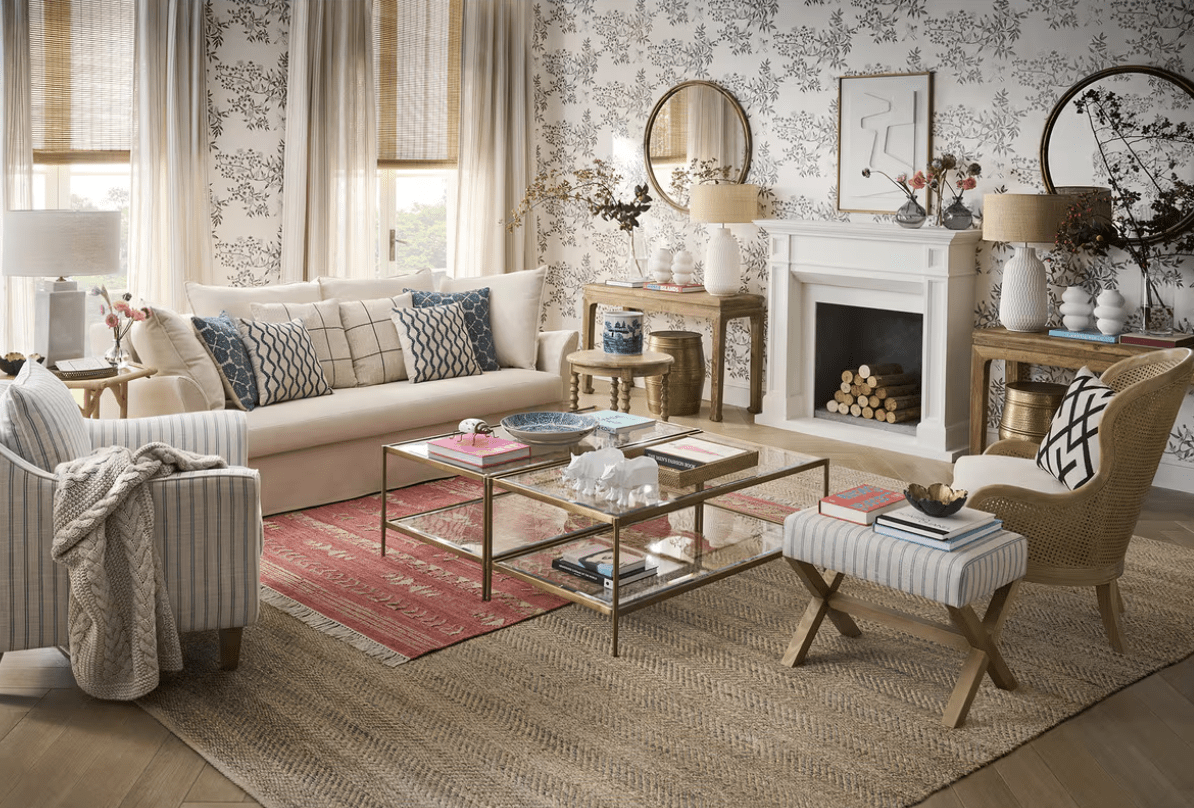 Randolph Wingback Rattan Occasional Chair