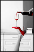 Red Stiletto Red Wine Canvas Wall Art