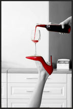 Red Stiletto Red Wine Canvas Wall Art