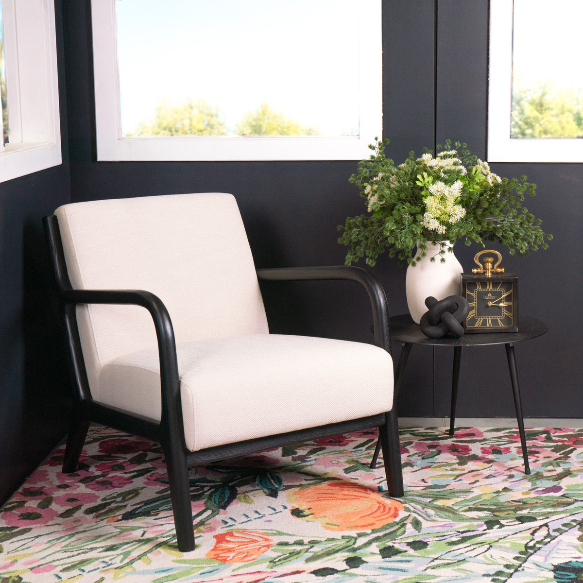 Renfrow Herringbone Armchair - Cream