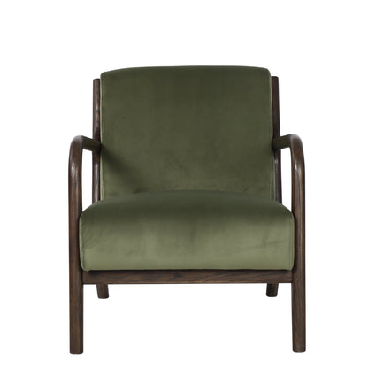 Renfrow Velvet Armchair - Olive