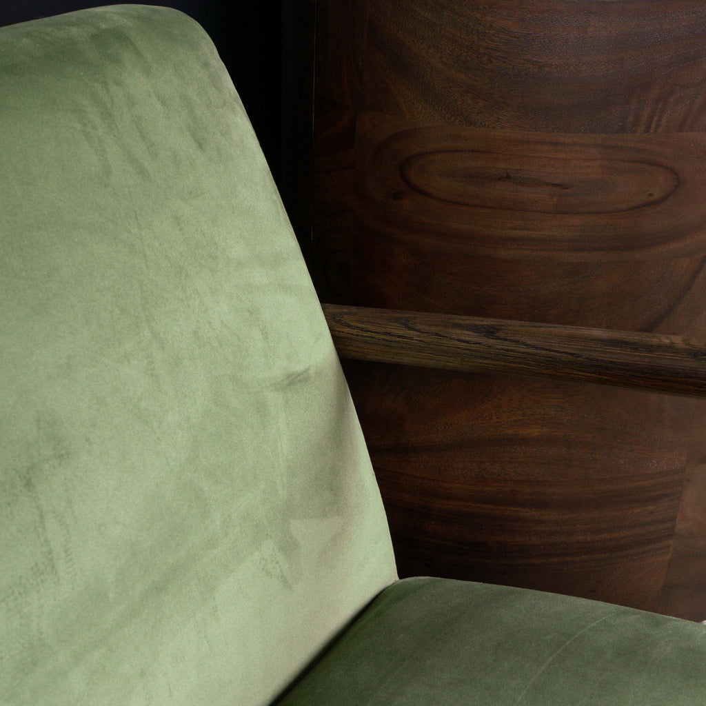 Renfrow Velvet Armchair - Olive