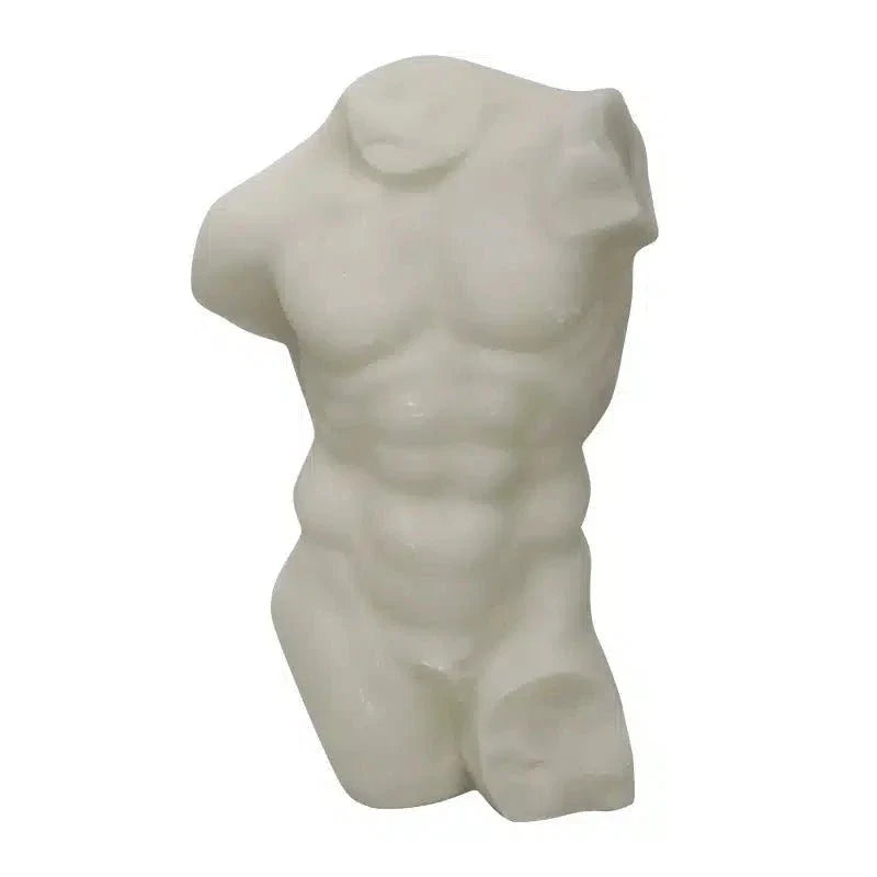 Greco Roman Nude Torso Sculpture - White