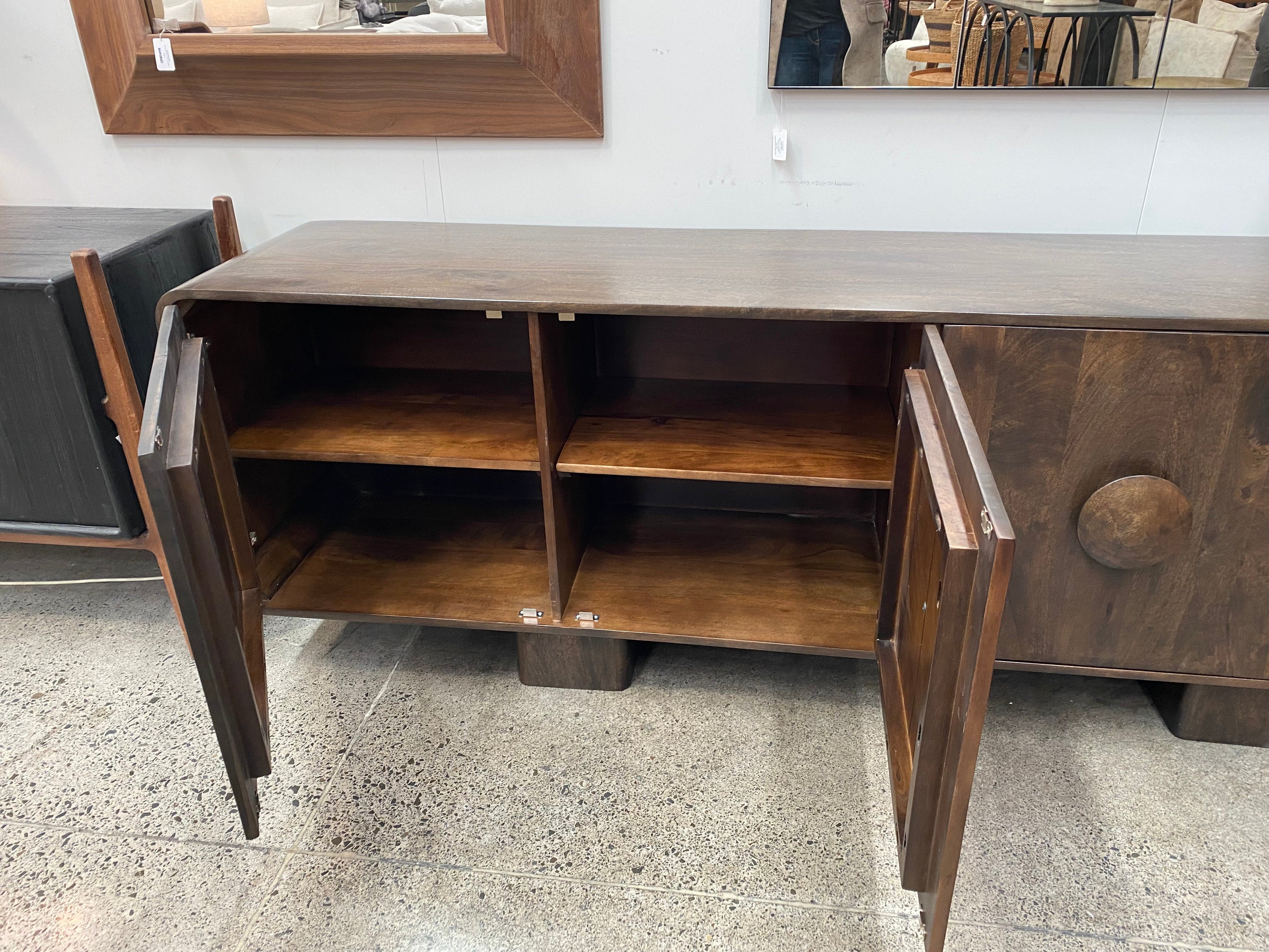 Riva 4 Door Sideboard - Premium Brown - 2200mm