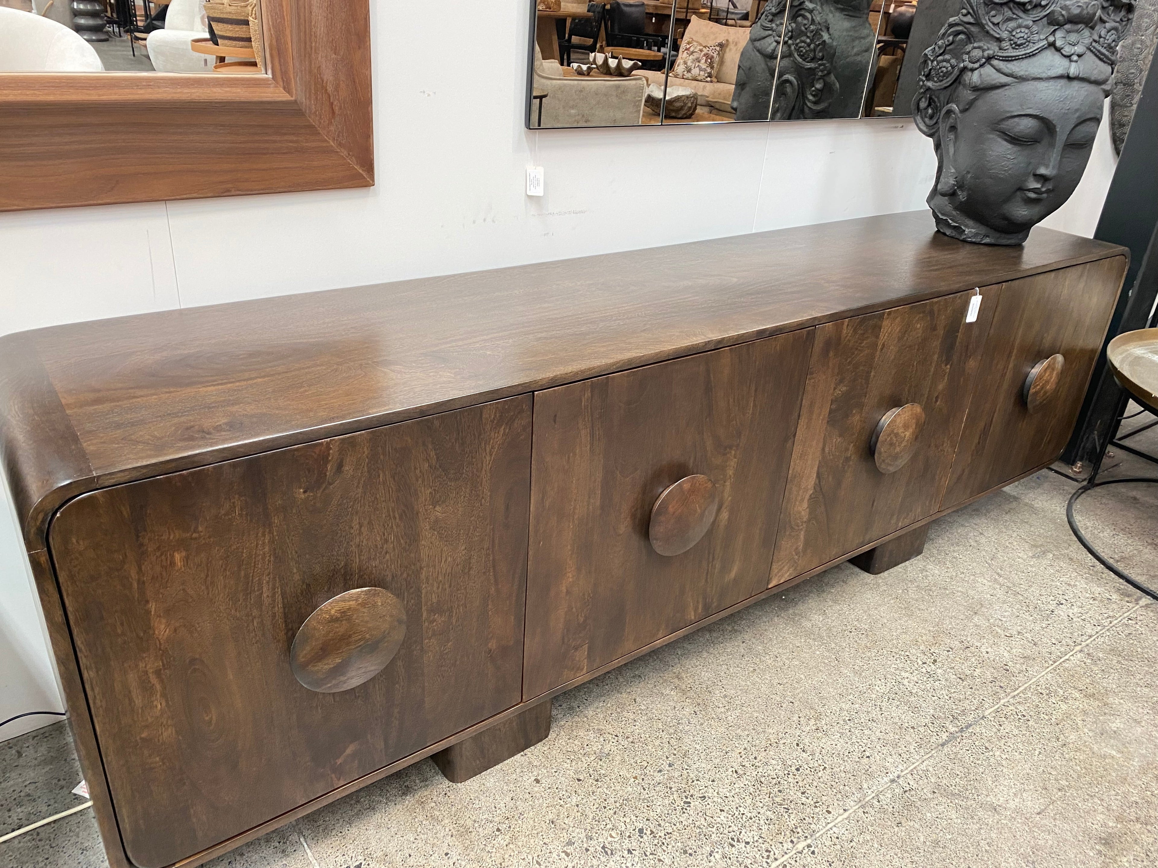 Riva 4 Door Sideboard - Premium Brown - 2200mm