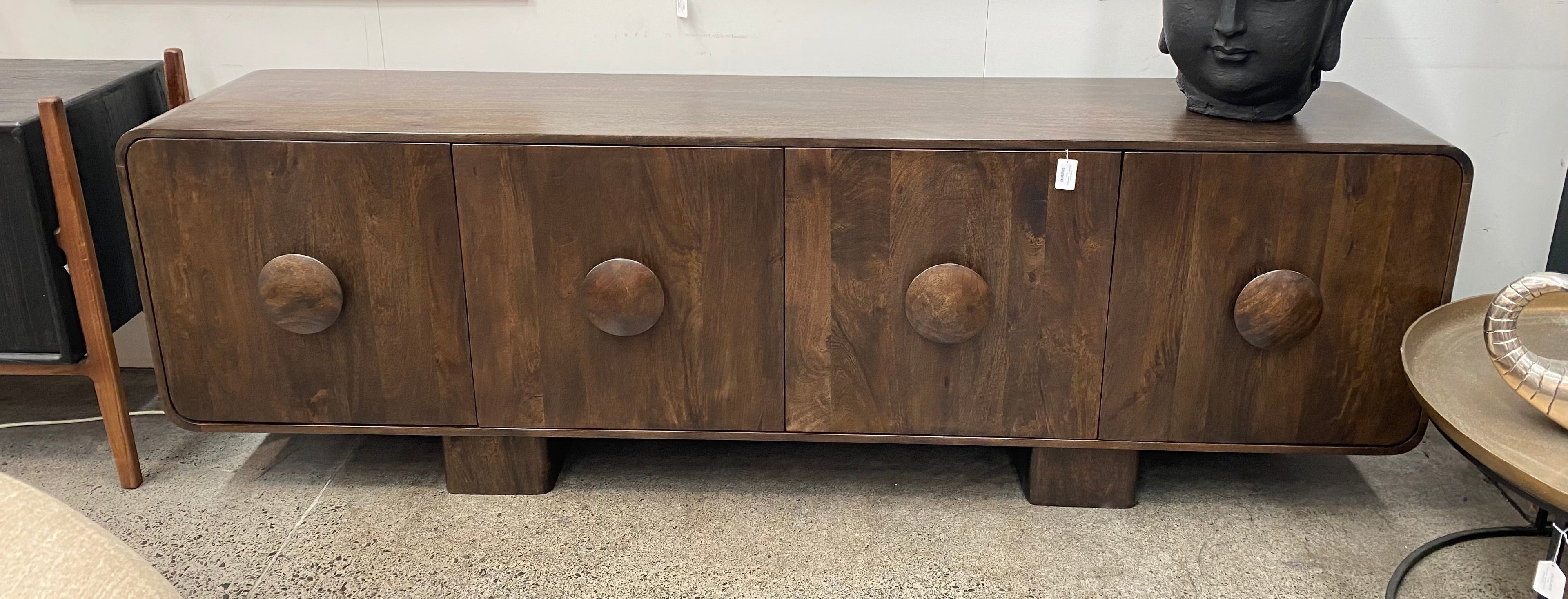 Riva 4 Door Sideboard - Premium Brown - 2200mm