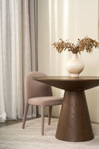Niche Round Dining Table - Brown Oak 110cm