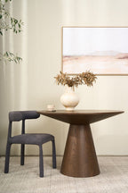 Niche Round Dining Table - Brown Oak 110cm