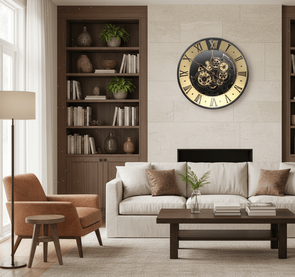 Roman Wall Clock with Gears