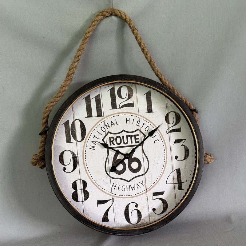Route 66 Hanging Clock - 40Cm