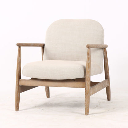 Sable Armchair | Linen Look & Light Oak at online8 furniture store Auckland