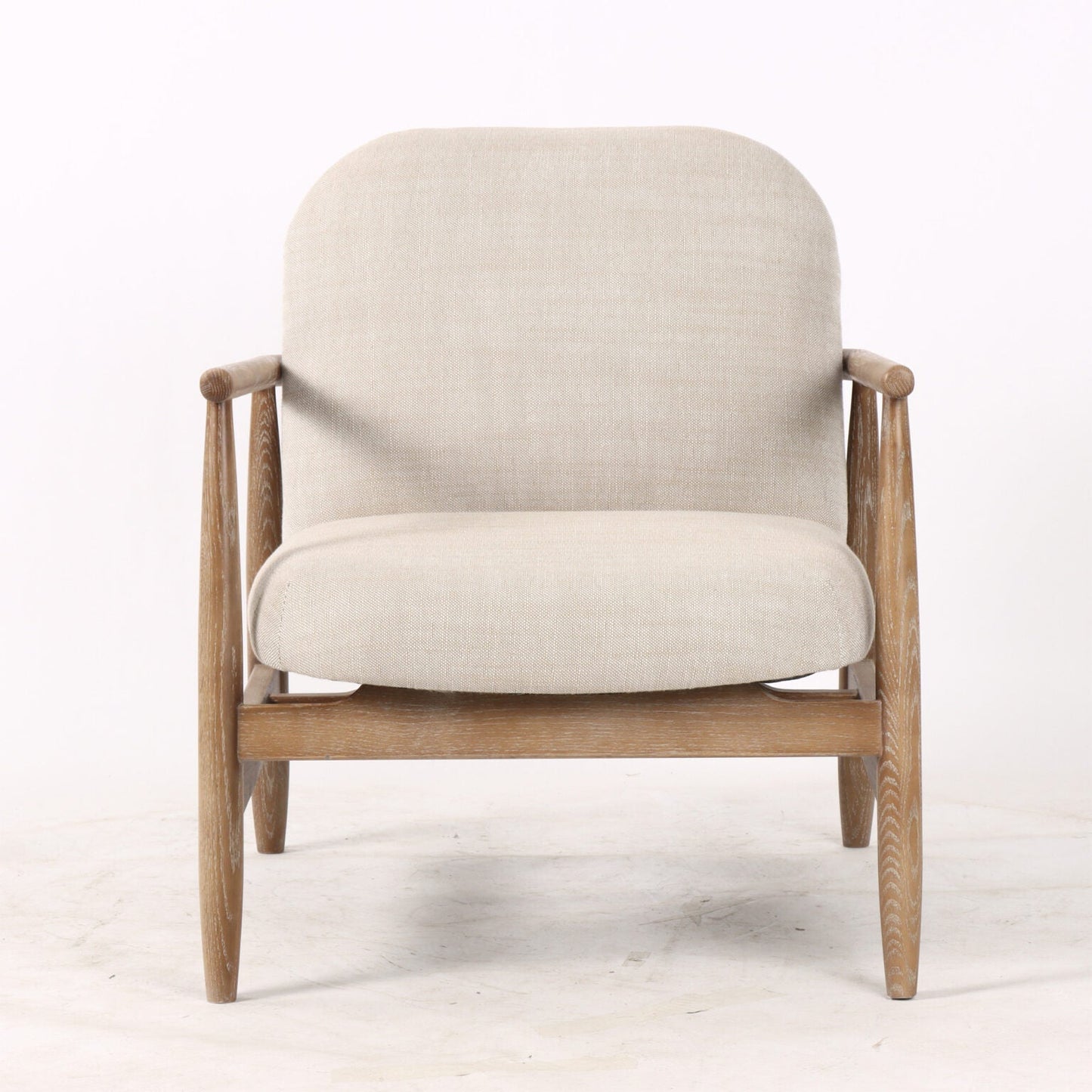 Sable Armchair | Linen Look & Light Oak at online8 furniture store Auckland