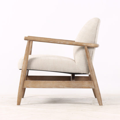 Sable Armchair | Linen Look & Light Oak at online8 furniture store Auckland
