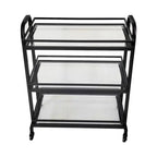 Samui Bar Cart - Black Iron & Glass
