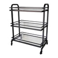 Samui Bar Cart - Black Iron & Glass
