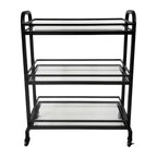 Samui Bar Cart - Black Iron & Glass