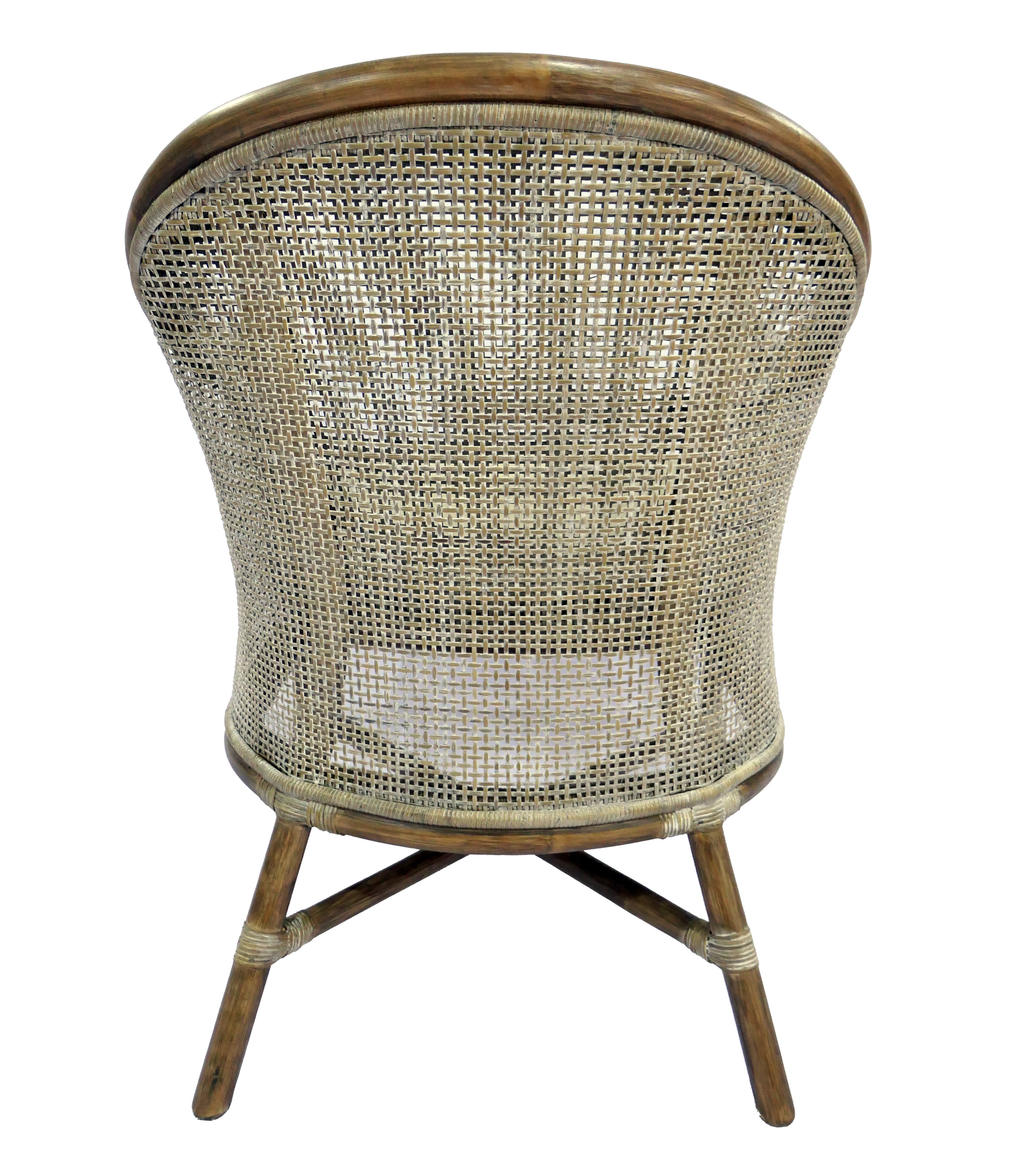 Sanur Rattan Armchair - Smoke Gray/ White Wash & Oatmeal