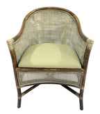 Sanur Rattan Armchair - Smoke Gray/ White Wash & Oatmeal