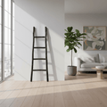 Slim Rustic Wooden Ladder – Black