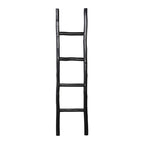 Slim Rustic Wooden Ladder – Black