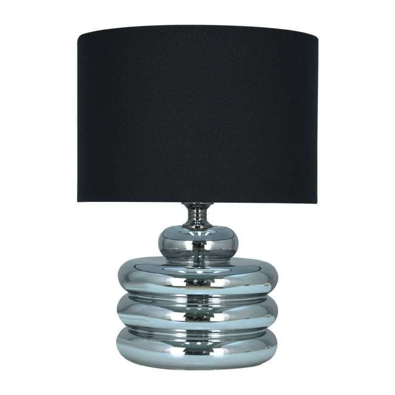 Tampico Table Lamp - Chrome + Black Shade