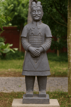 Terracotta Warrior 104cm – Grey Fiber Cement Statue