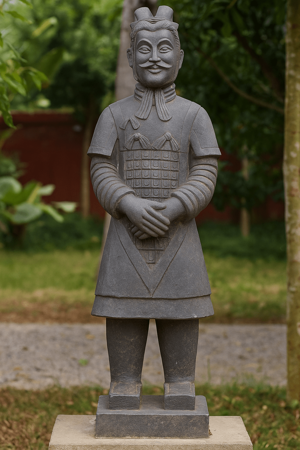 Terracotta Warrior 104cm – Grey Fiber Cement Statue