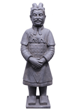 Terracotta Warrior 104cm – Grey Fiber Cement Statue