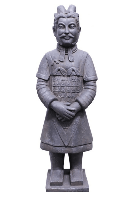 Terracotta Warrior 104cm – Grey Fiber Cement Statue
