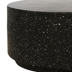 Theo Round Coffee Table - Black Fleck