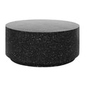 Theo Round Coffee Table - Black Fleck