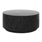 Theo Round Coffee Table - Black Fleck