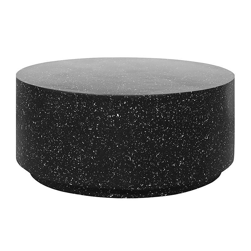 Theo Round Coffee Table - Black Fleck