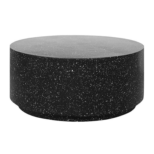 Theo Round Coffee Table - Black Fleck