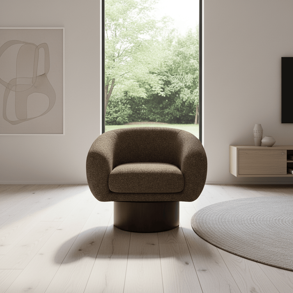 Theo Swivel Chair - Brown Milan