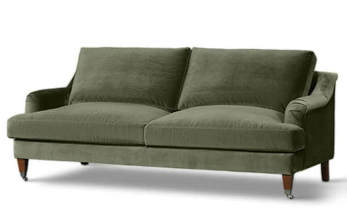 Thornfield 3-seater sofa olive velvet — velvet sofa NZ | Ayra Rose