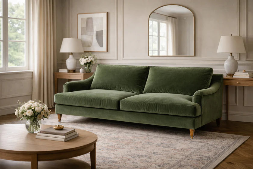 Thornfield 3 Seater Sofa - Olive Velvet