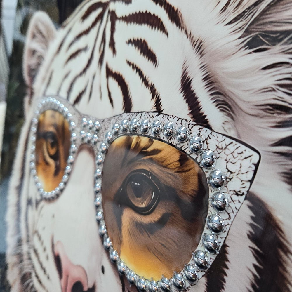 Tiger in Tuxedo Framed Canvas Wall Art