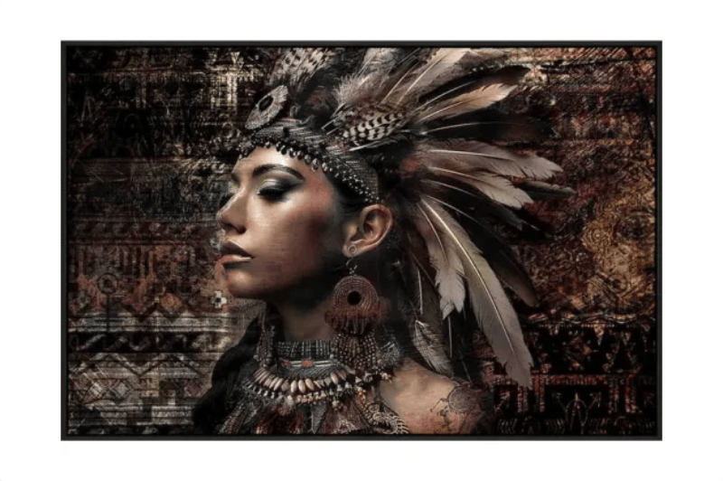 Tribal Woman Framed Canvas Wall Art