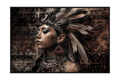 Tribal Woman Framed Canvas Wall Art