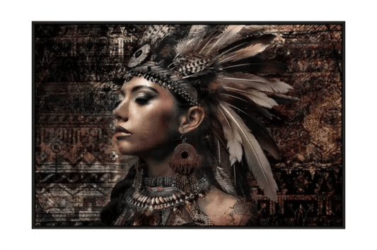 Tribal Woman Framed Canvas Wall Art