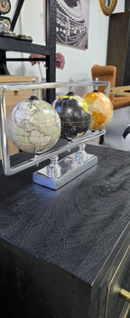 Triple World Globe on Frame