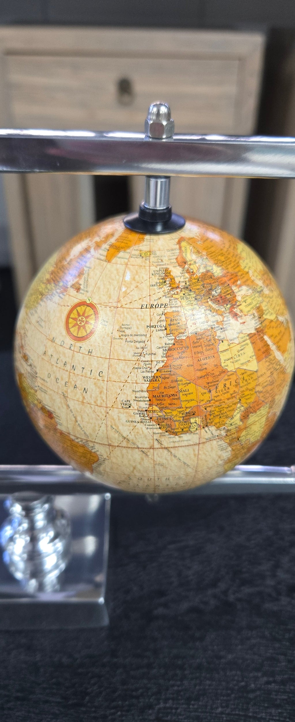 Triple World Globe on Frame