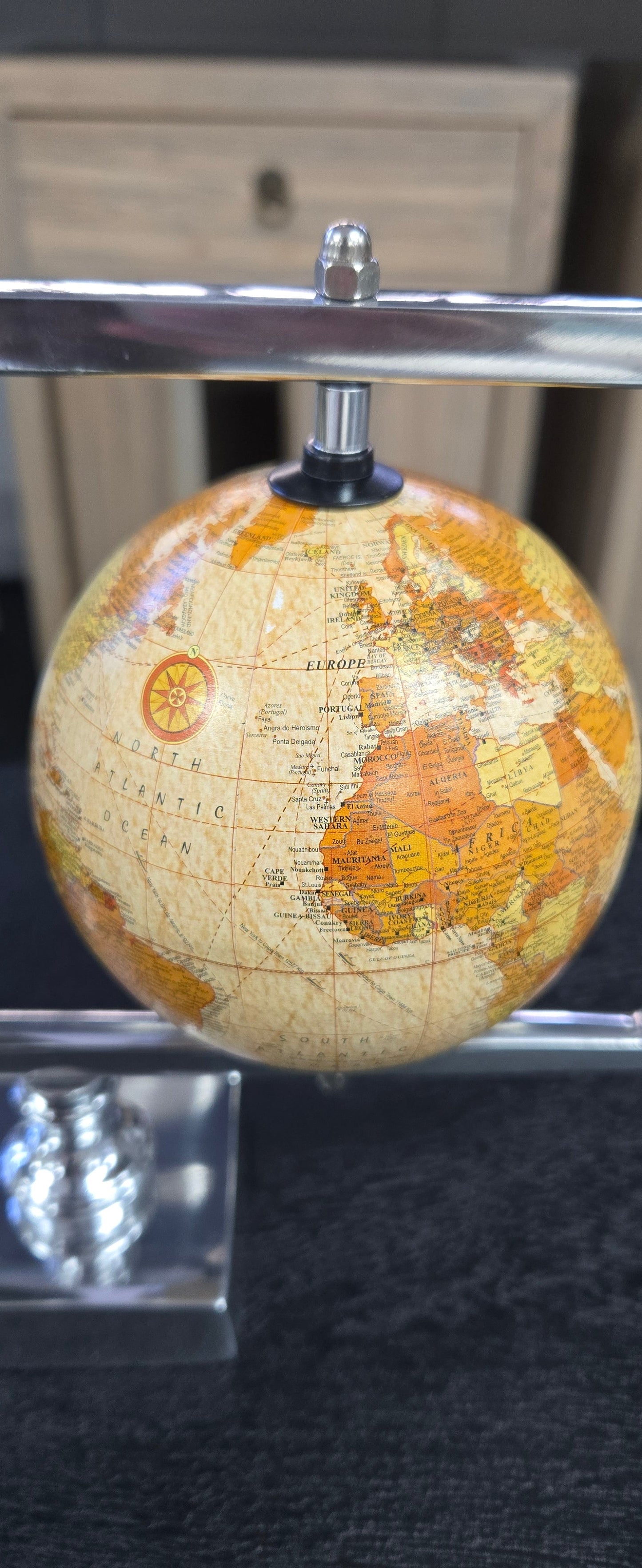 Triple World Globe on Frame