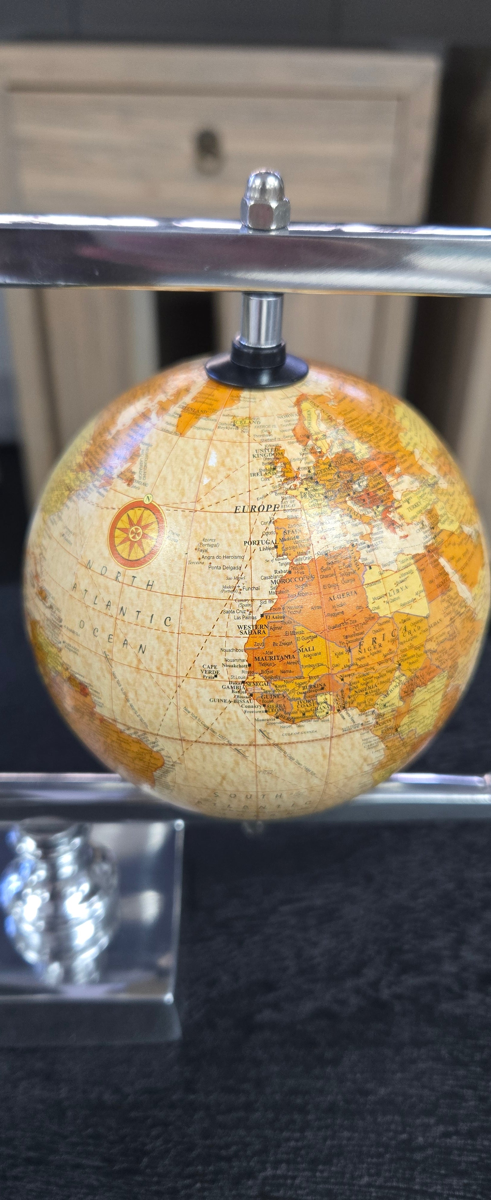 Triple World Globe on Frame