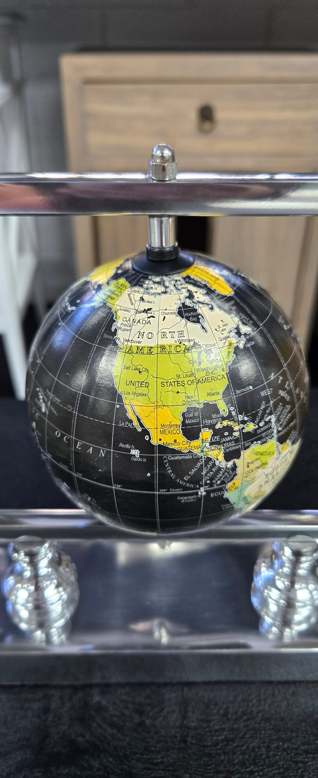 Triple World Globe on Frame