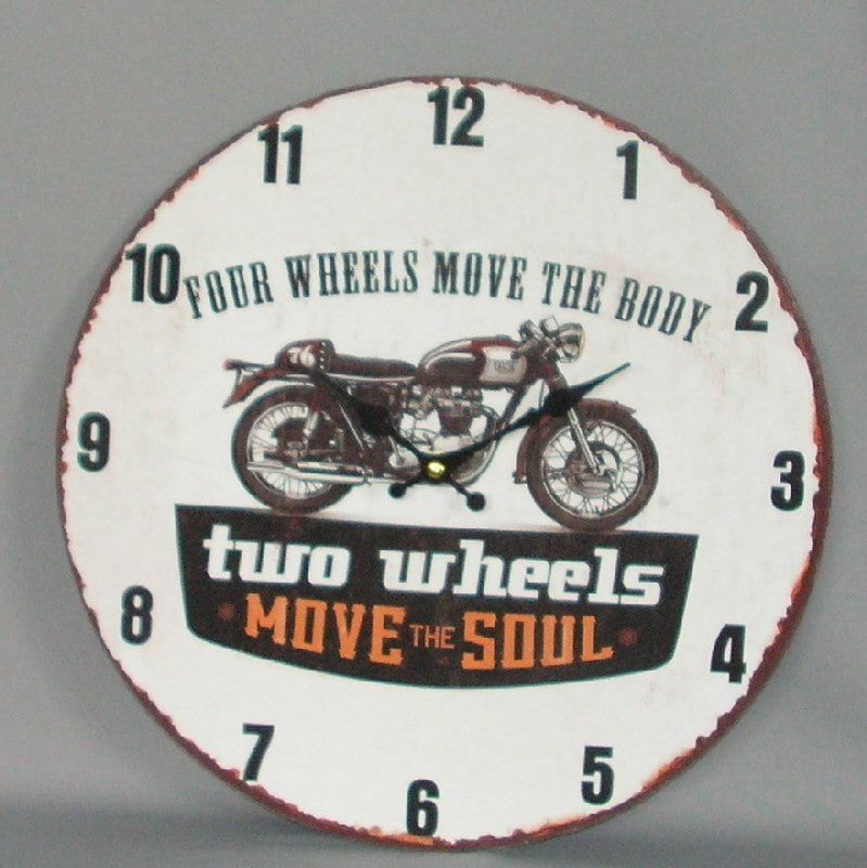 Two Wheels Clock - 34Cm