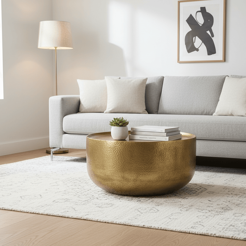 Vienna Aluminum Coffee Table - Matte Gold at Online8 Furniture Auckland NZ